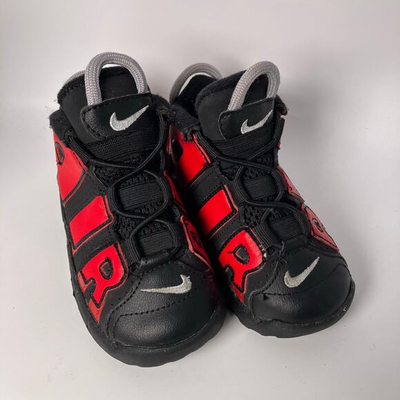 Nike Toddler's Air More‎ Uptempo Bred Black/University Red DM0020-001 Boys 7C - Picture 1 of 7